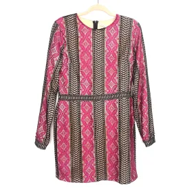 Endless Love Nude Black/Maroon Lace Overlay Dress- Size L