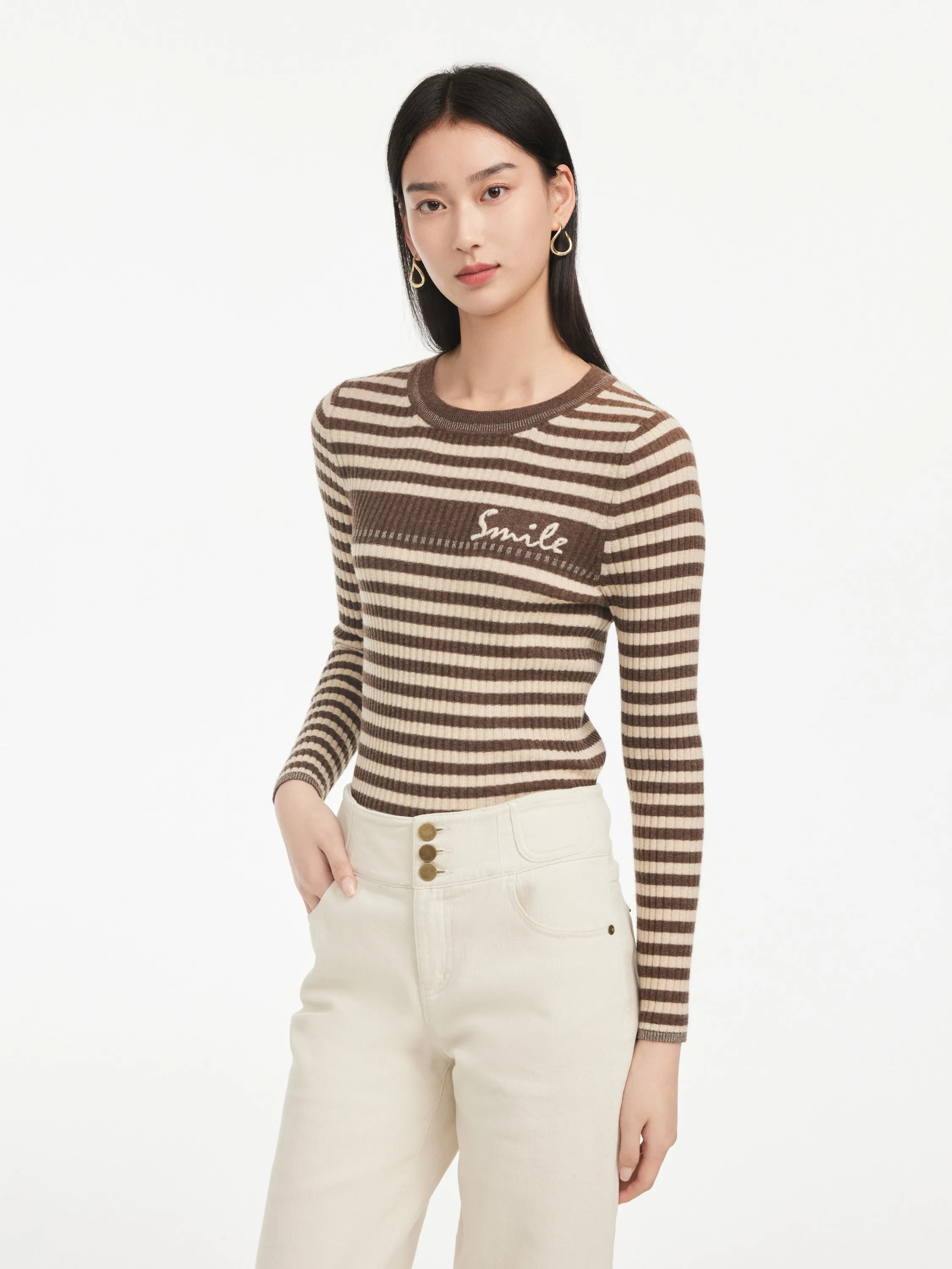 EP YAYING Ribbed Knit Top
