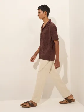 ETA Beige Relaxed-Fit Mid-Rise Cotton Blend Chinos