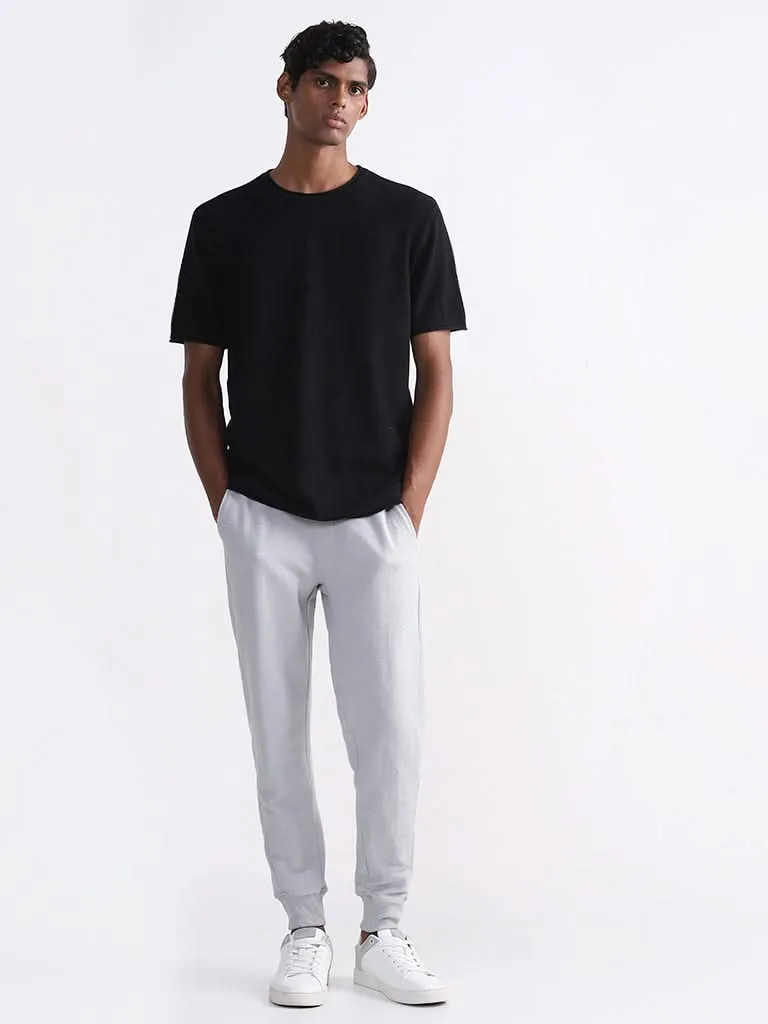 ETA Solid Black Cotton Slim-Fit T-Shirt