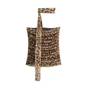 Fierce Elegance Leopard Print Tulle Top