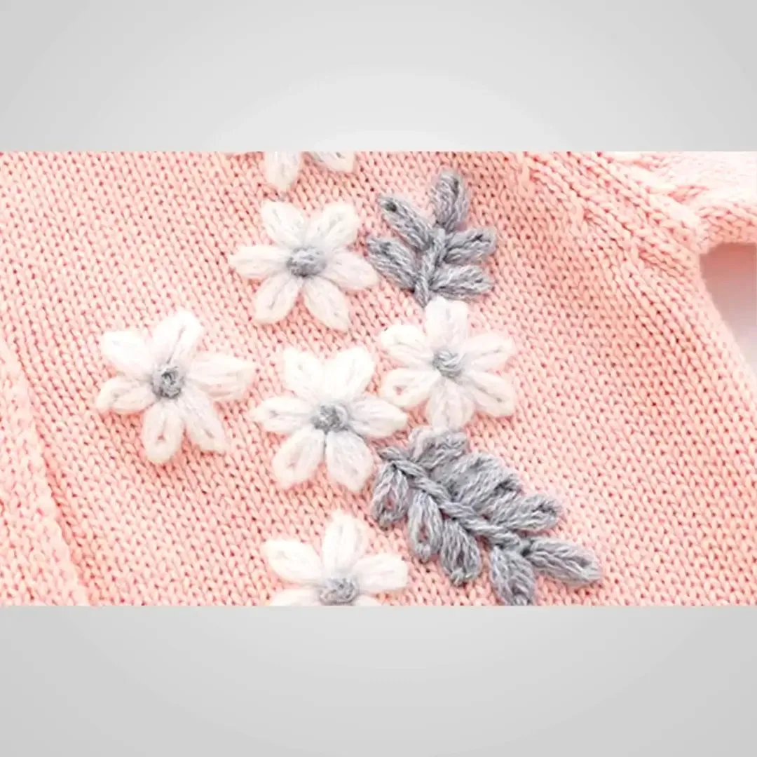 Floral Dreams 💮 Ruffled Knit Romper Set with Matching Hat