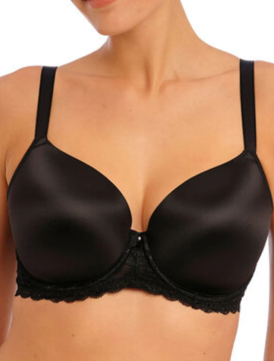 Freya Offbeat Molded Demi T-shirt Bra, Black | Black Molded Bra | Black Freya T-Shirt Bras