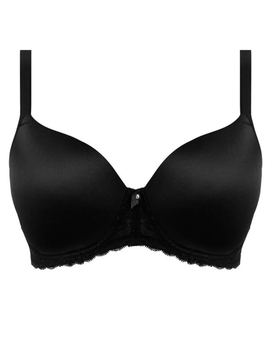 Freya Offbeat Molded Demi T-shirt Bra, Black | Black Molded Bra | Black Freya T-Shirt Bras