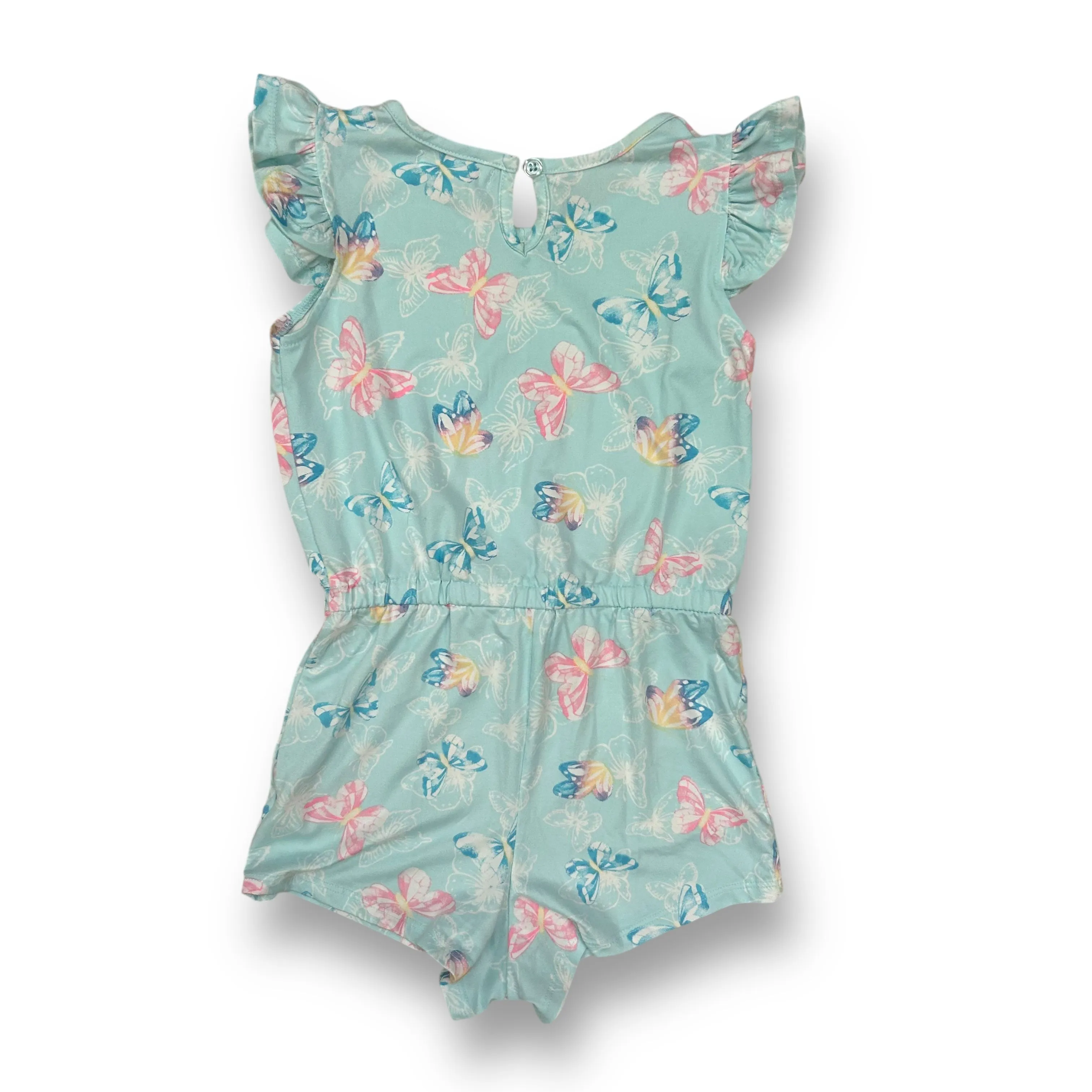 Girls Btween Size 6 Aqua Butterefly Sequin Romper