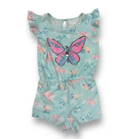 Girls Btween Size 6 Aqua Butterefly Sequin Romper