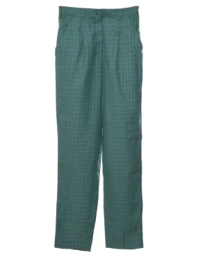 Green Checked Trousers - W26 L30