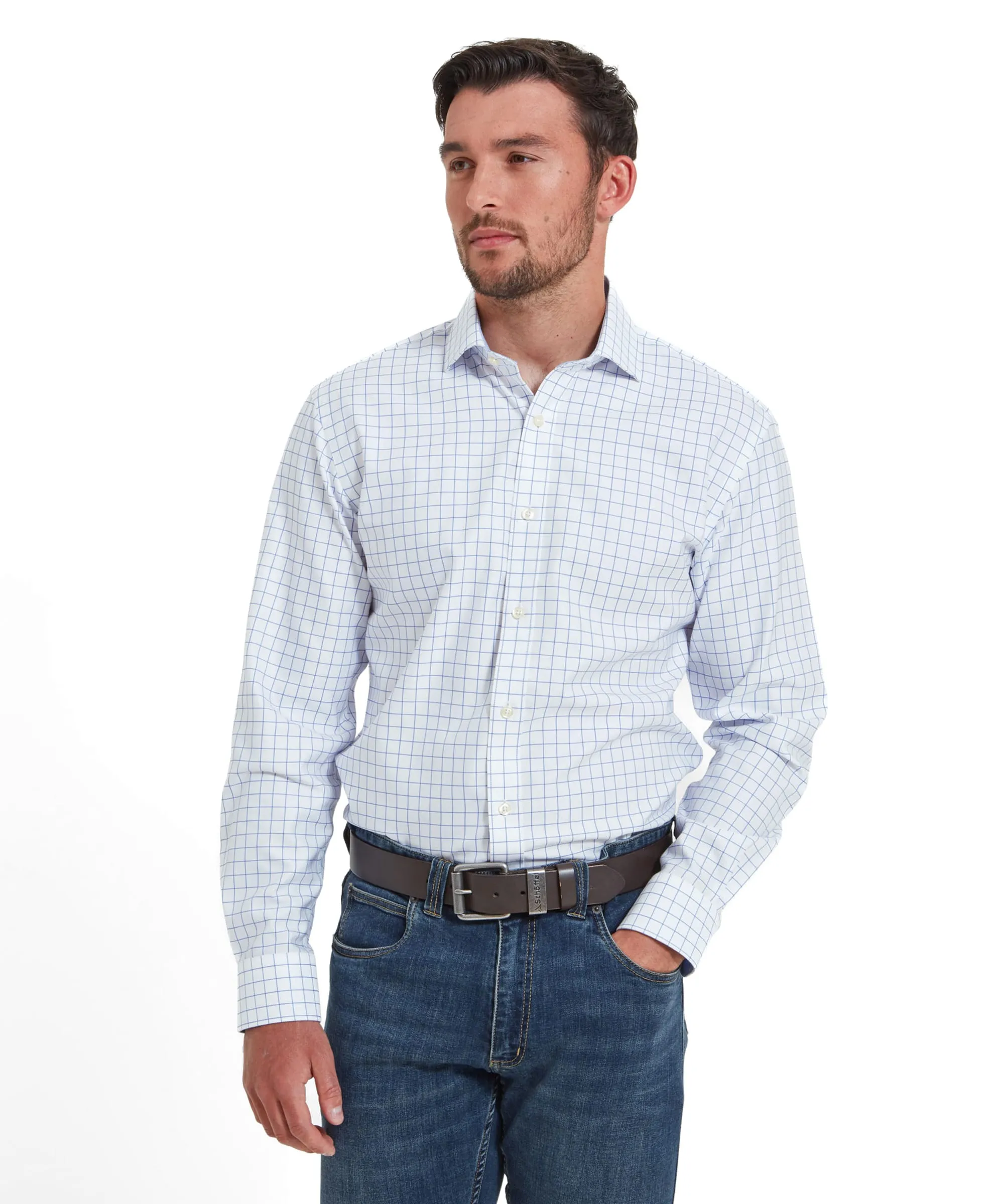 Greenwich Tailored Shirt - Light Blue Check