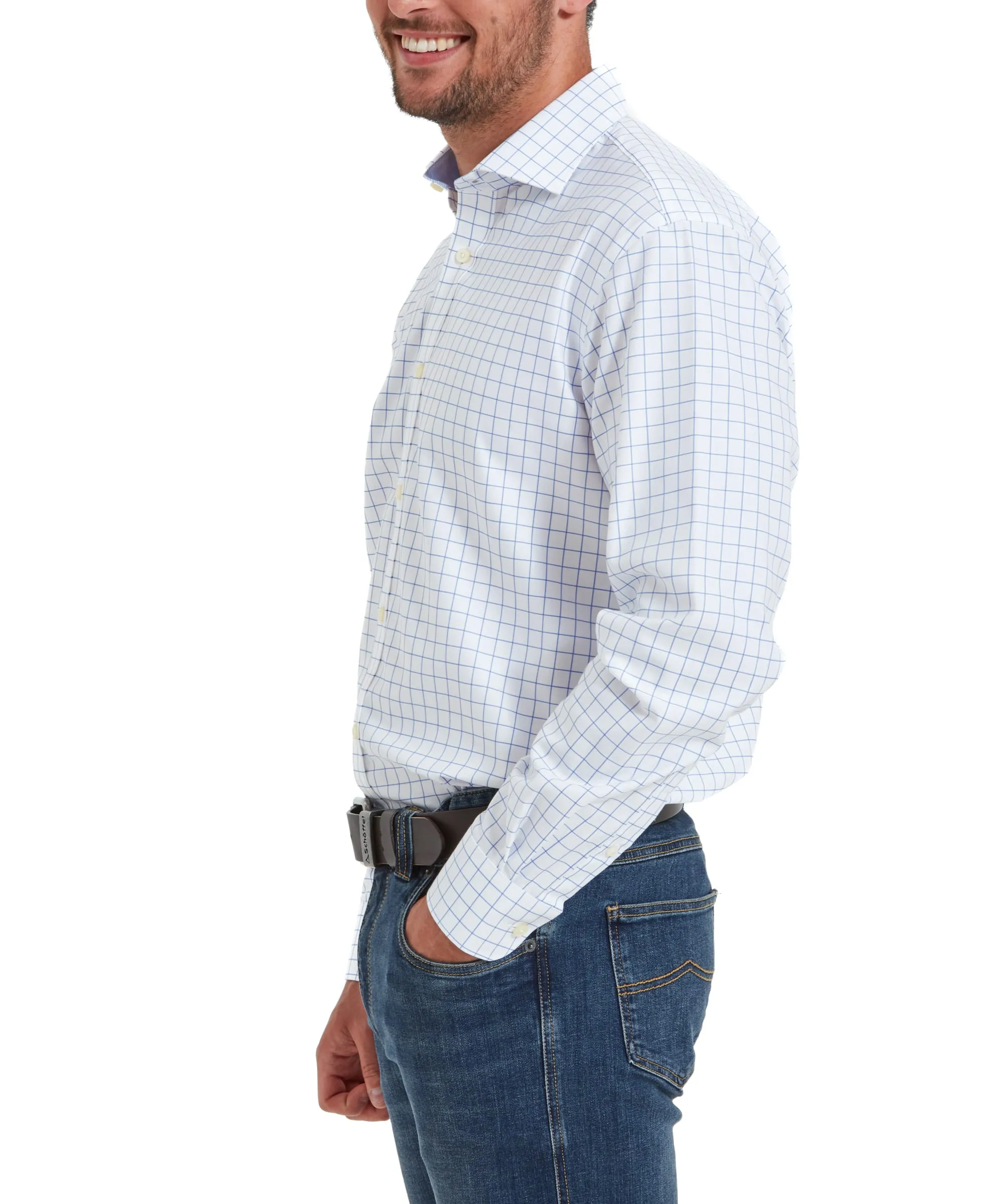 Greenwich Tailored Shirt - Light Blue Check