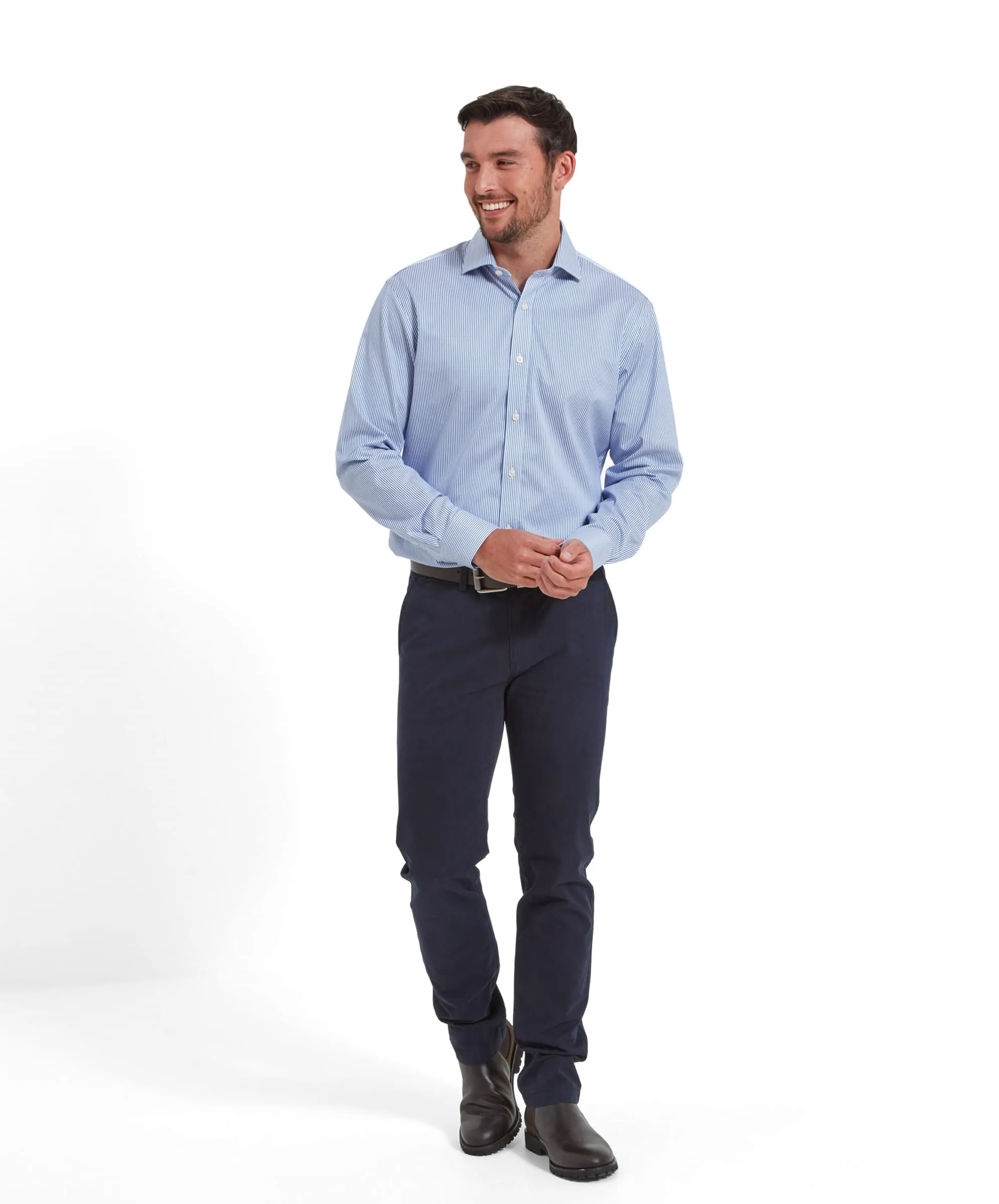 Greenwich Tailored Shirt - Navy Stripe