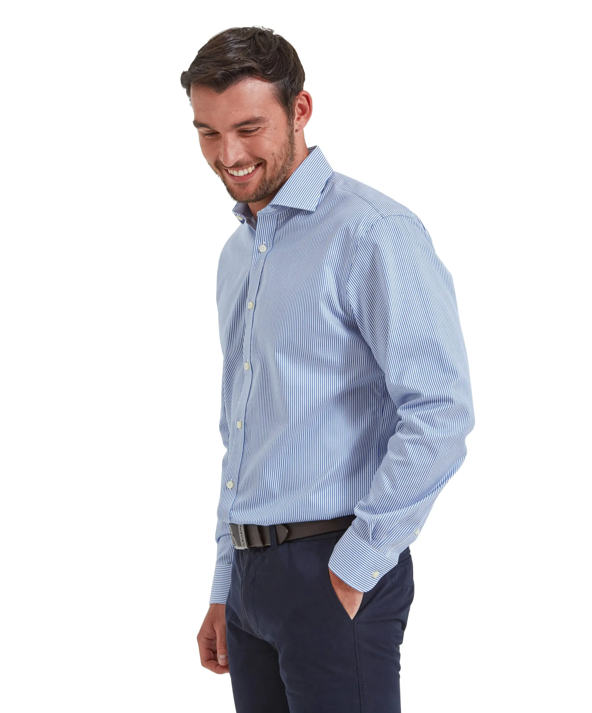 Greenwich Tailored Shirt - Navy Stripe