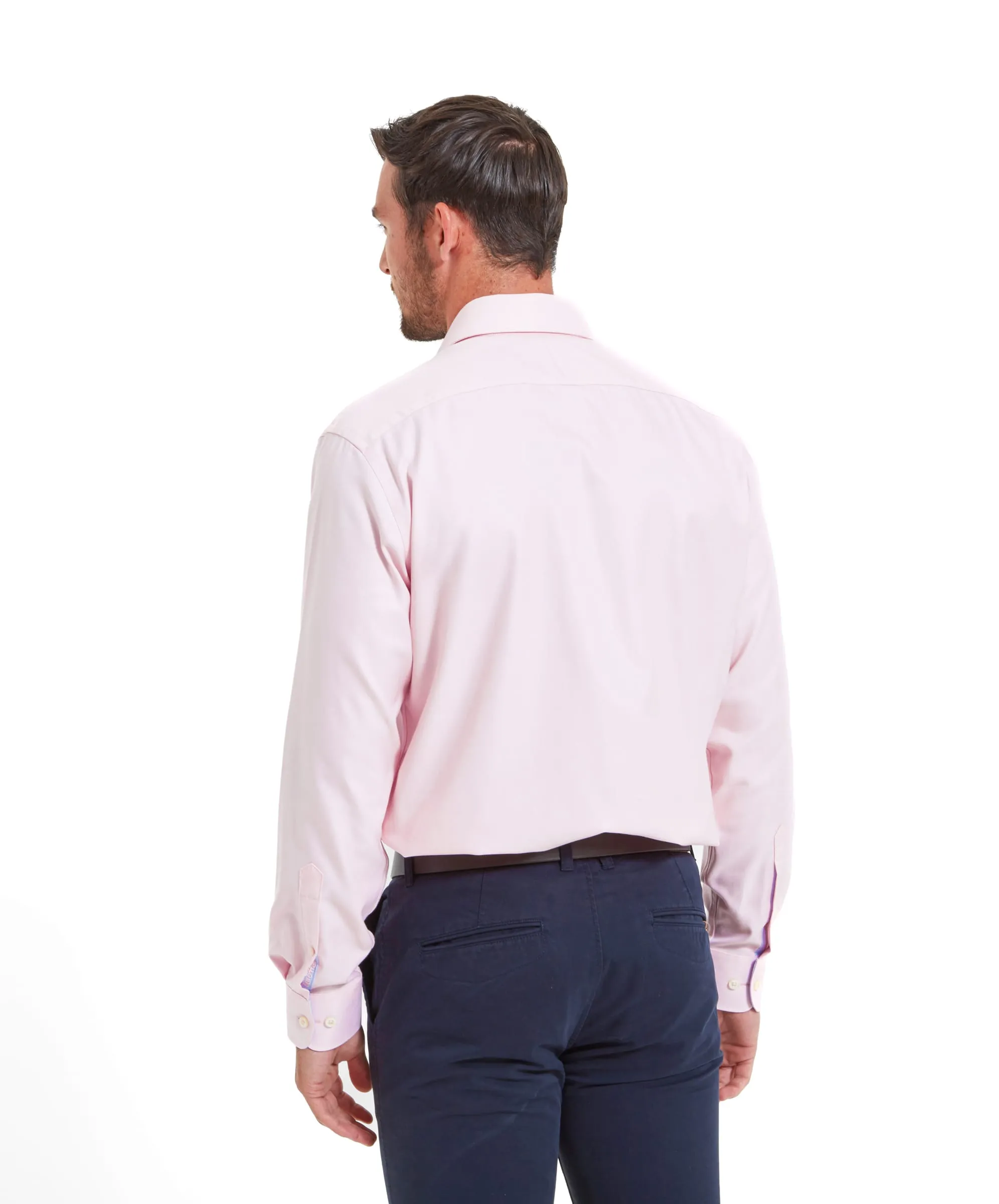 Greenwich Tailored Shirt - Pale Pink Diagonal