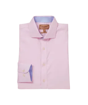 Greenwich Tailored Shirt - Pale Pink Diagonal
