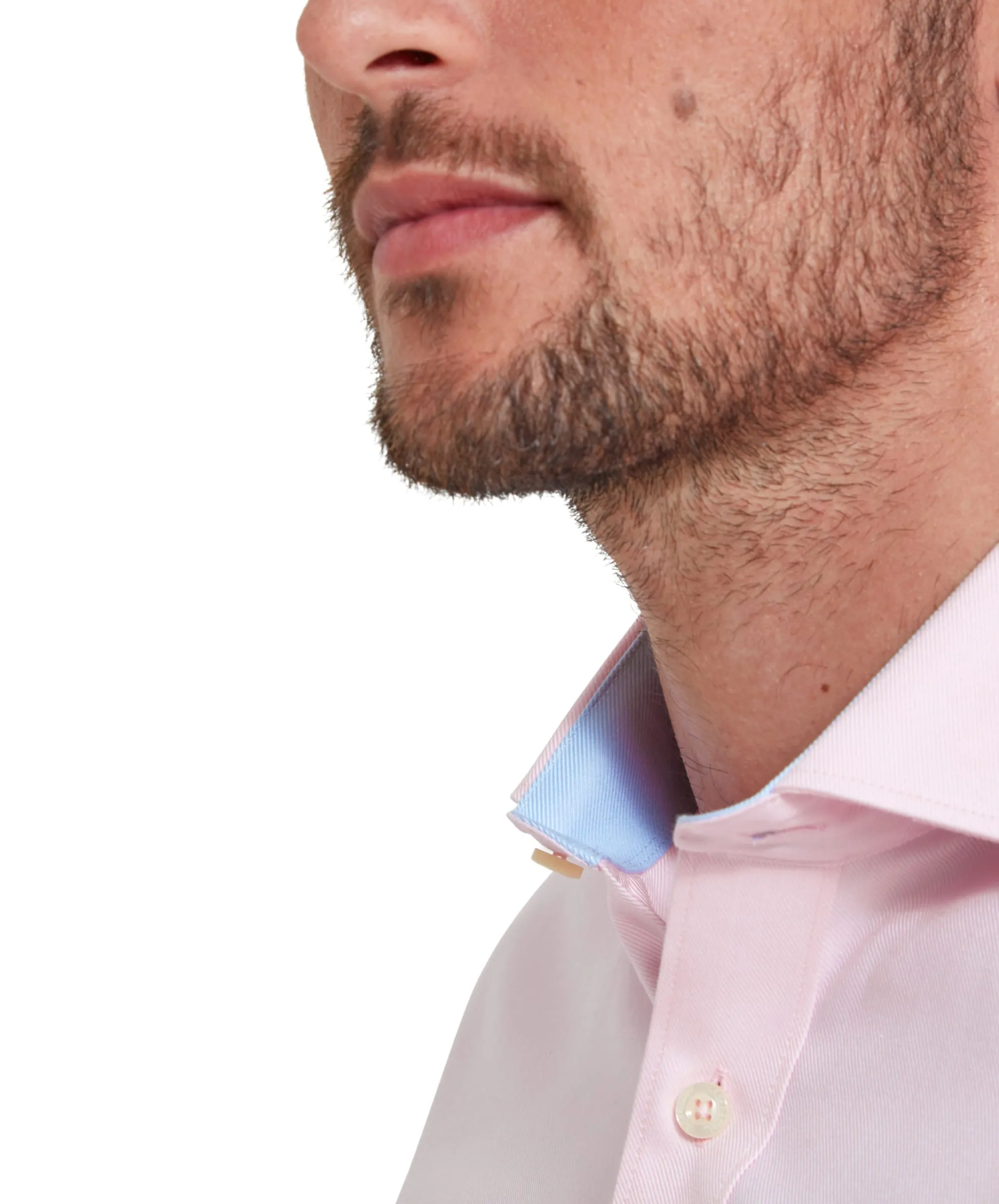Greenwich Tailored Shirt - Pale Pink Diagonal