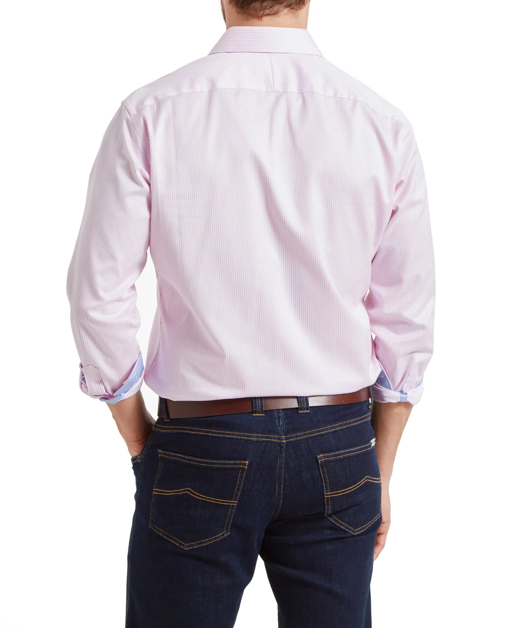 Greenwich Tailored Shirt - Pale Pink Stripe