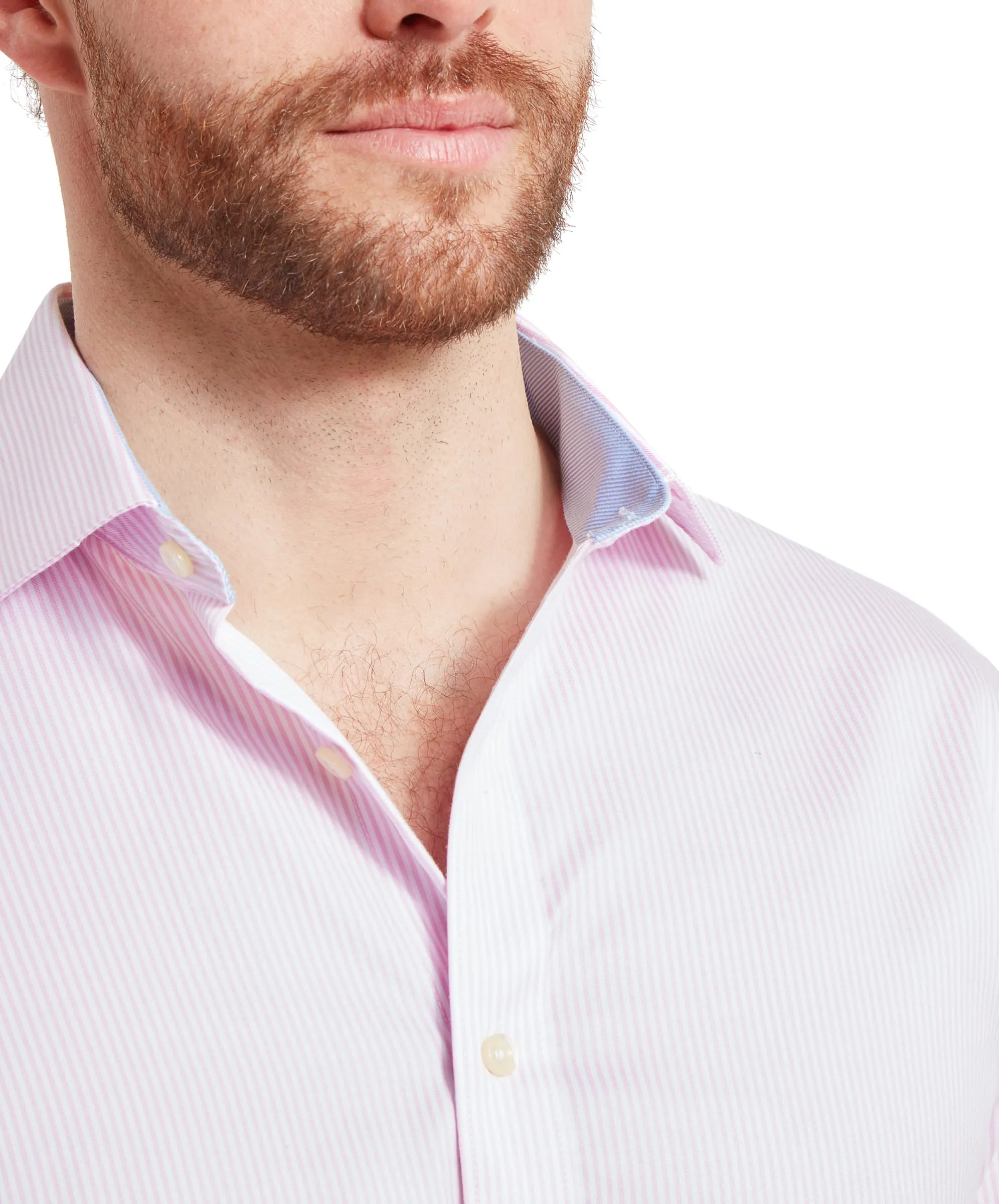 Greenwich Tailored Shirt - Pale Pink Stripe