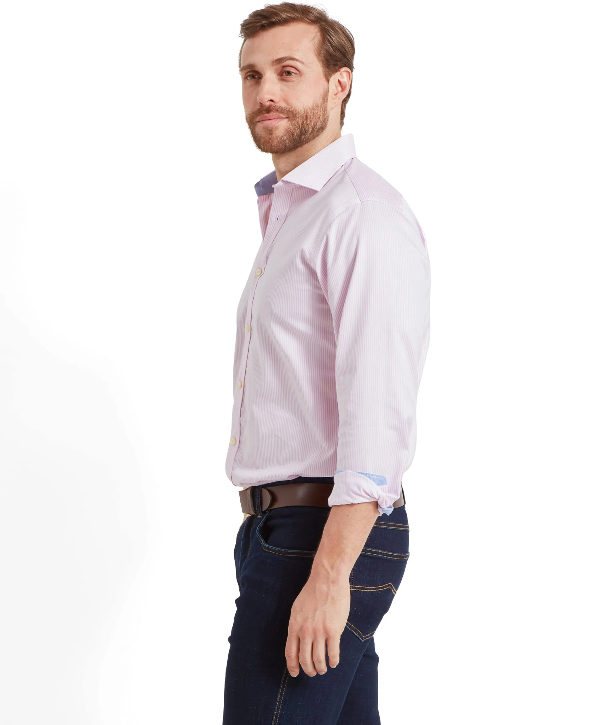 Greenwich Tailored Shirt - Pale Pink Stripe