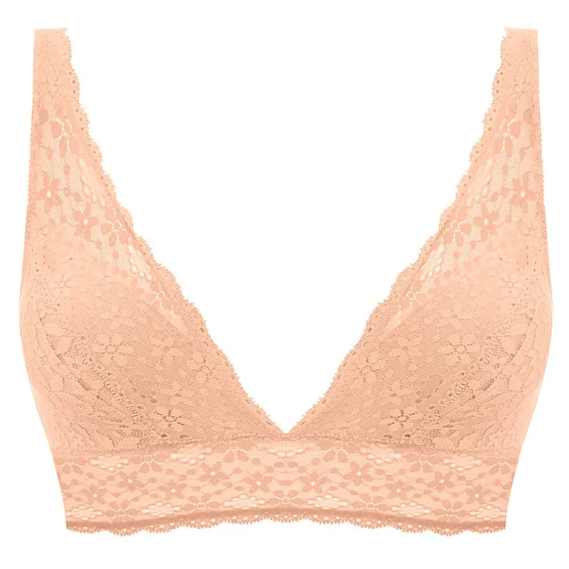 Halo Lace Soft Cup Bra Almost Apricot  - Wacoal
