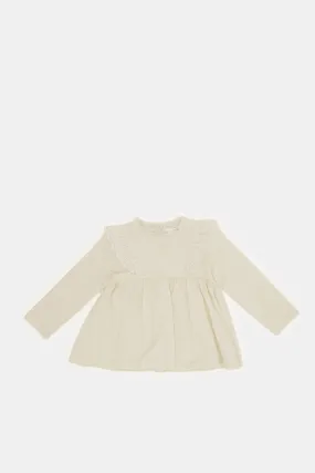 Infant Girls Ivory Lace T-Shirt