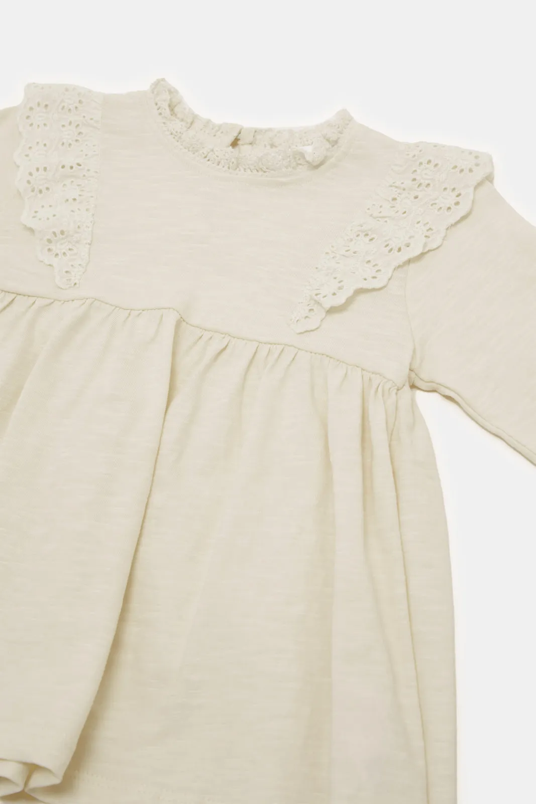 Infant Girls Ivory Lace T-Shirt
