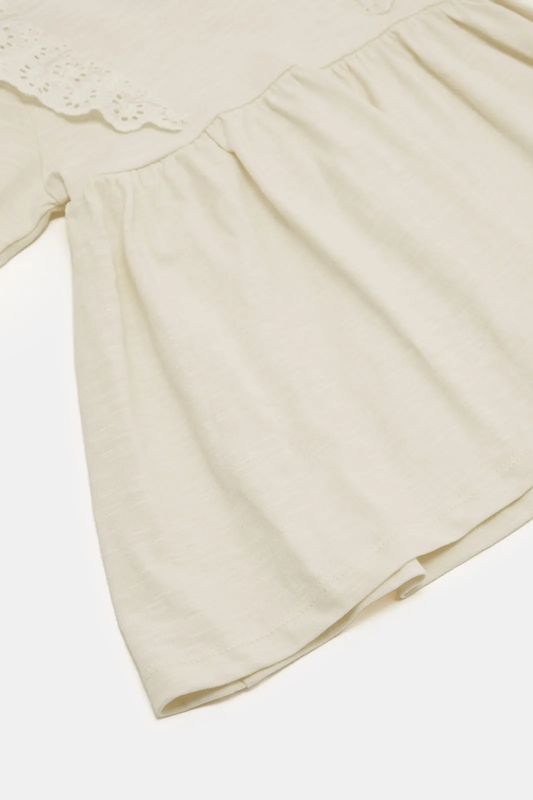 Infant Girls Ivory Lace T-Shirt