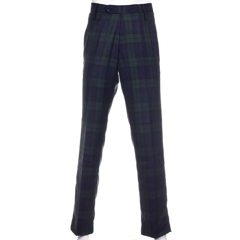 Instock Polyviscose Tartan Trousers - Black Watch
