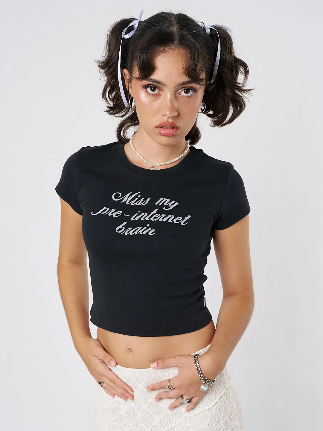 Internet Brain Black Baby Tee