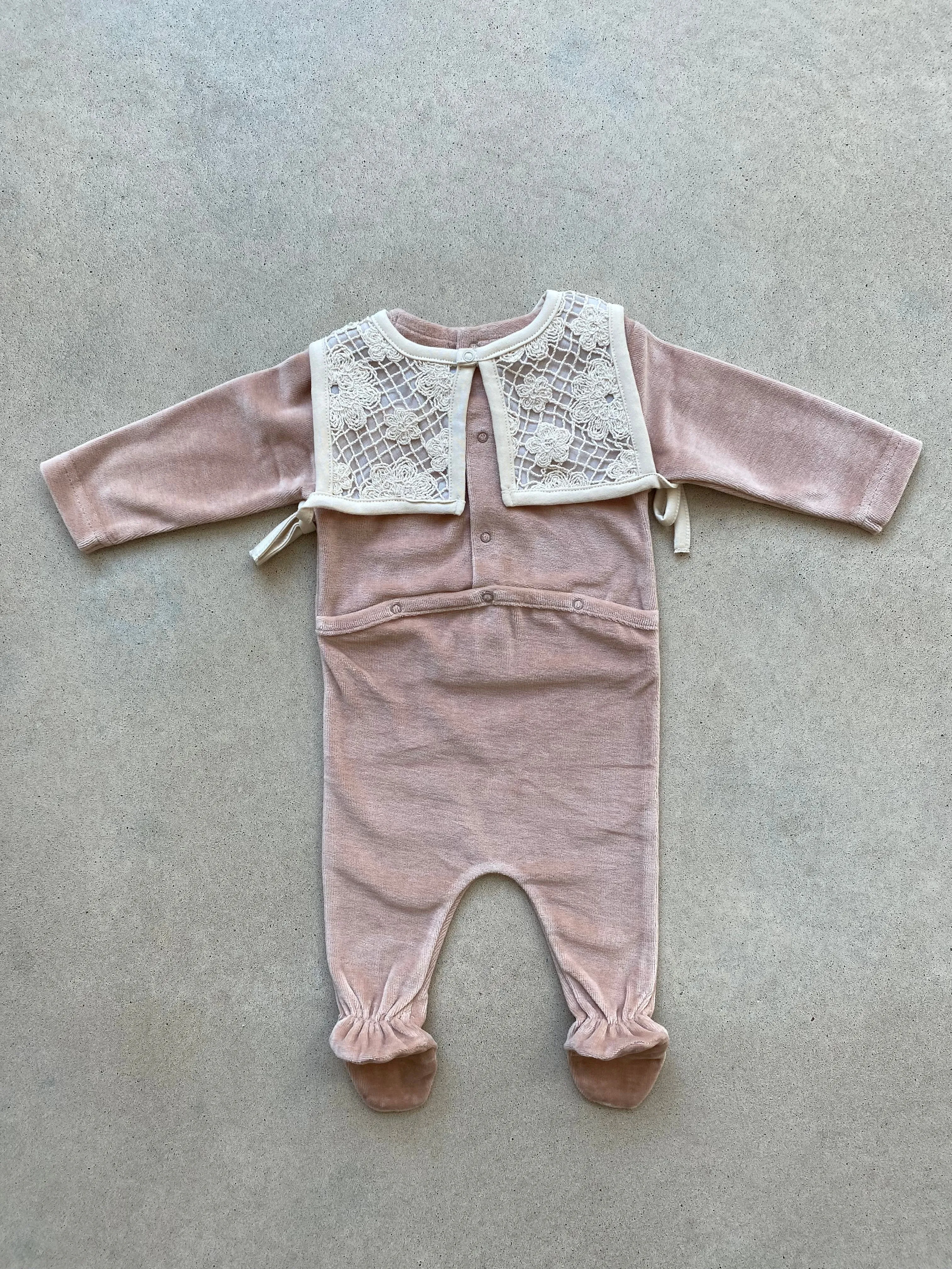 Iris Velour Collar Overall  Dusty Rose