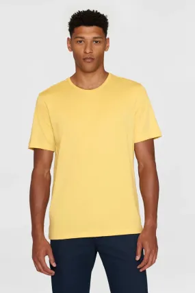 Knowledge Cotton Regular Fit Basic Tee in Misted Yellow - GOTS/Vegan