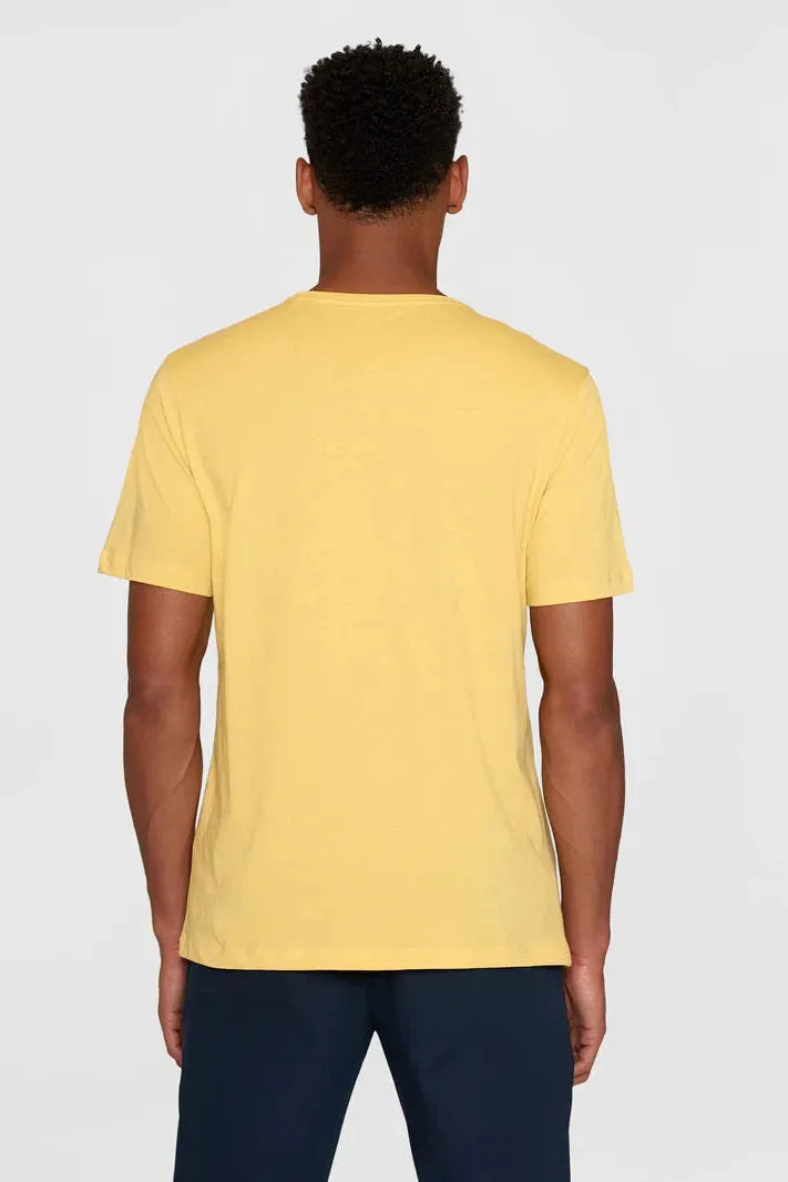 Knowledge Cotton Regular Fit Basic Tee in Misted Yellow - GOTS/Vegan