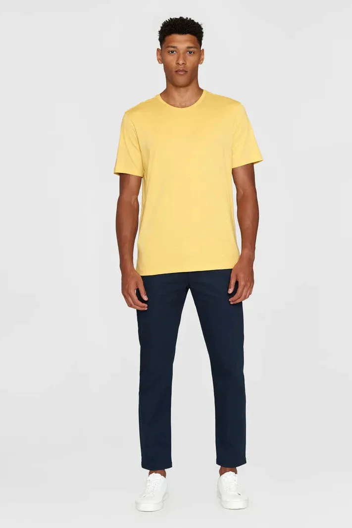 Knowledge Cotton Regular Fit Basic Tee in Misted Yellow - GOTS/Vegan