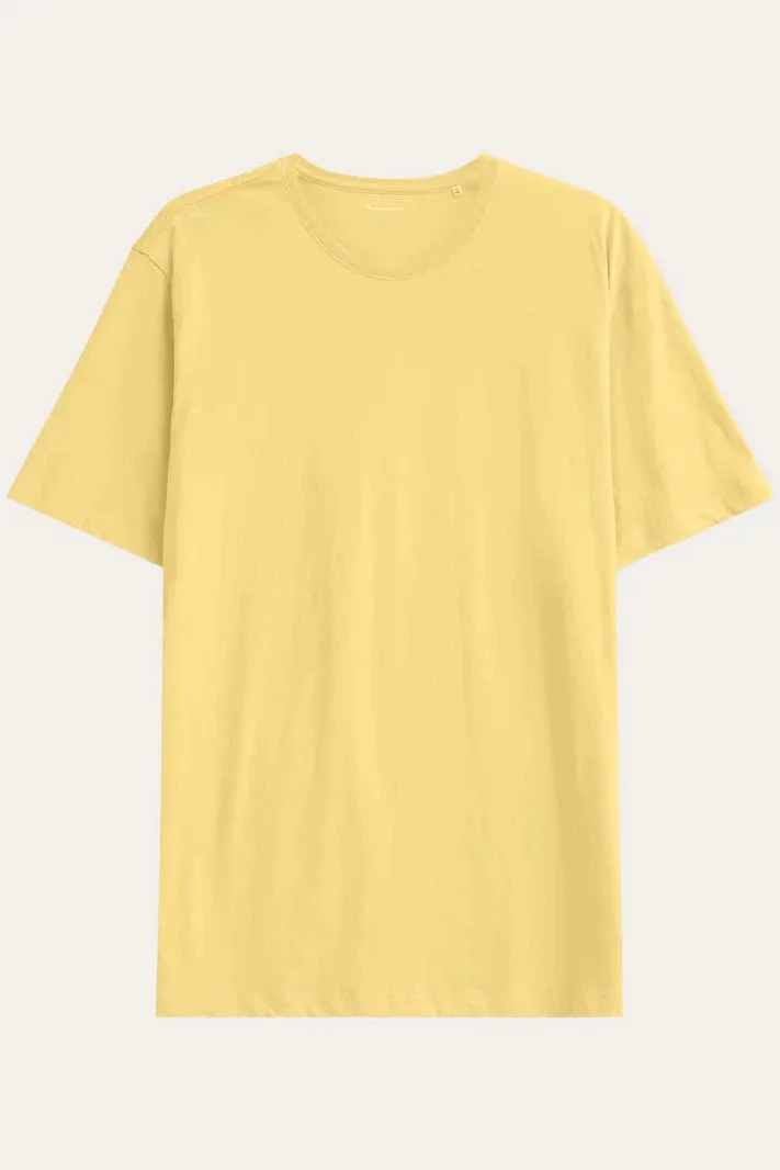 Knowledge Cotton Regular Fit Basic Tee in Misted Yellow - GOTS/Vegan