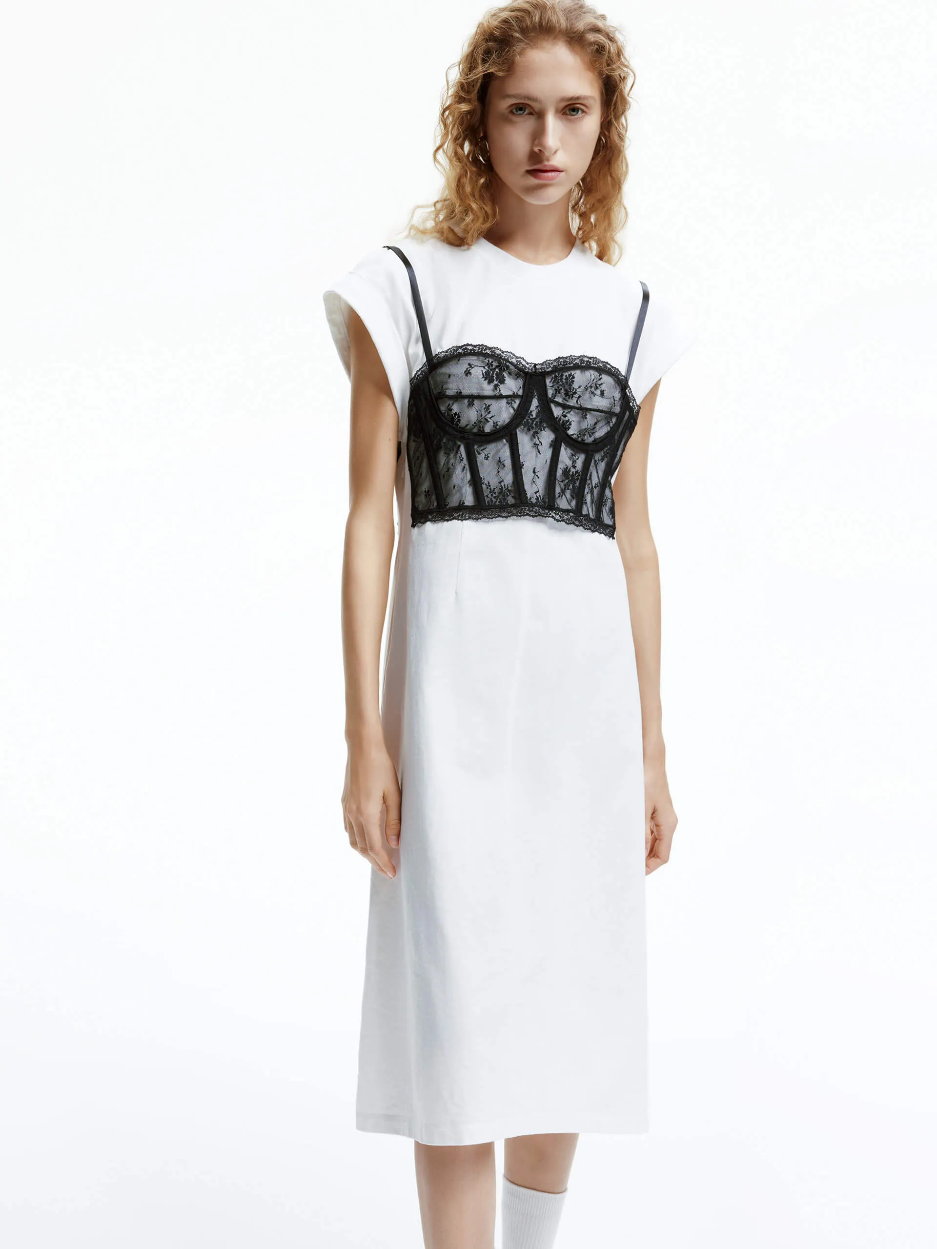 Lace Detail Midi Dress