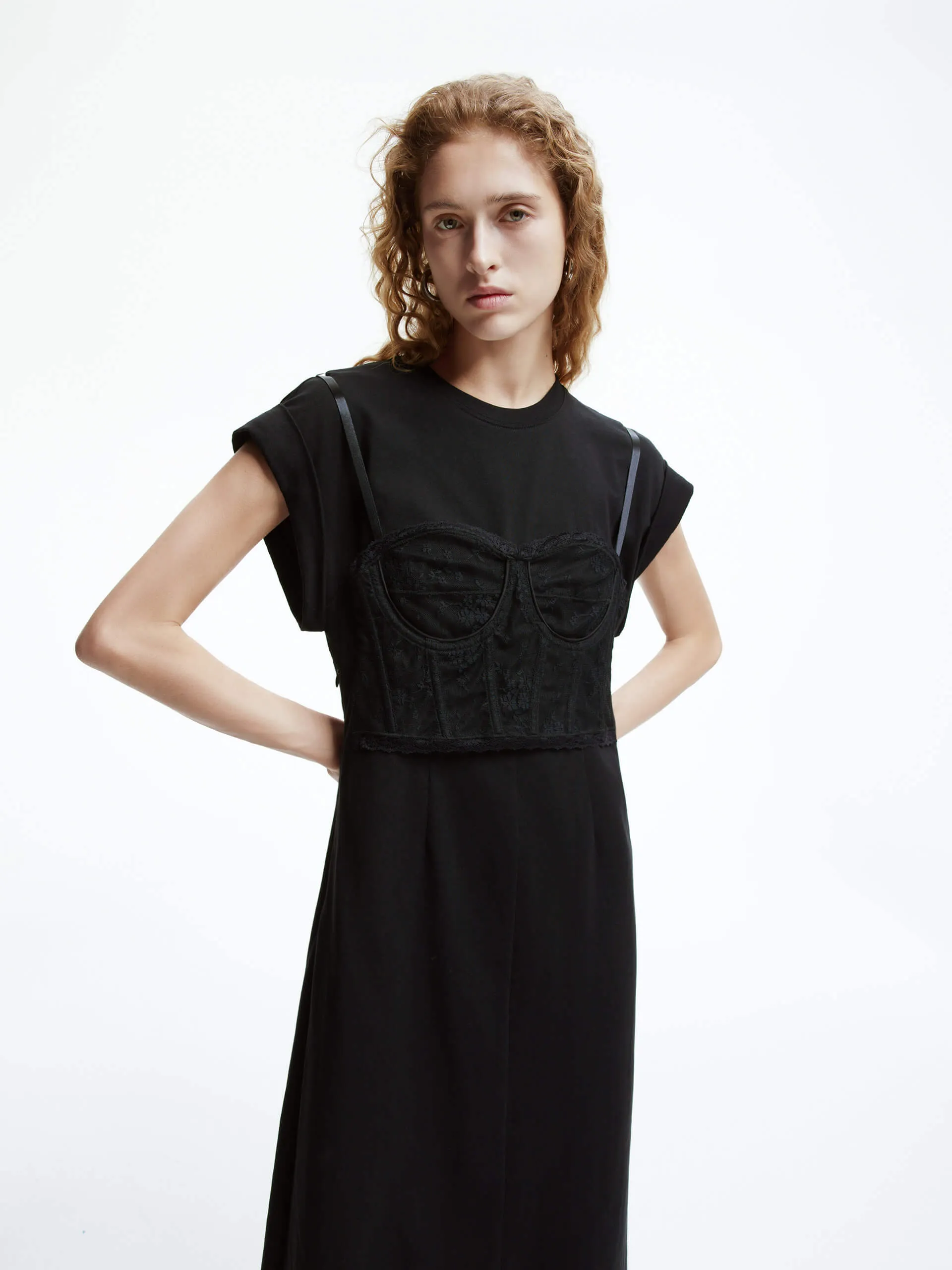Lace Detail Midi Dress