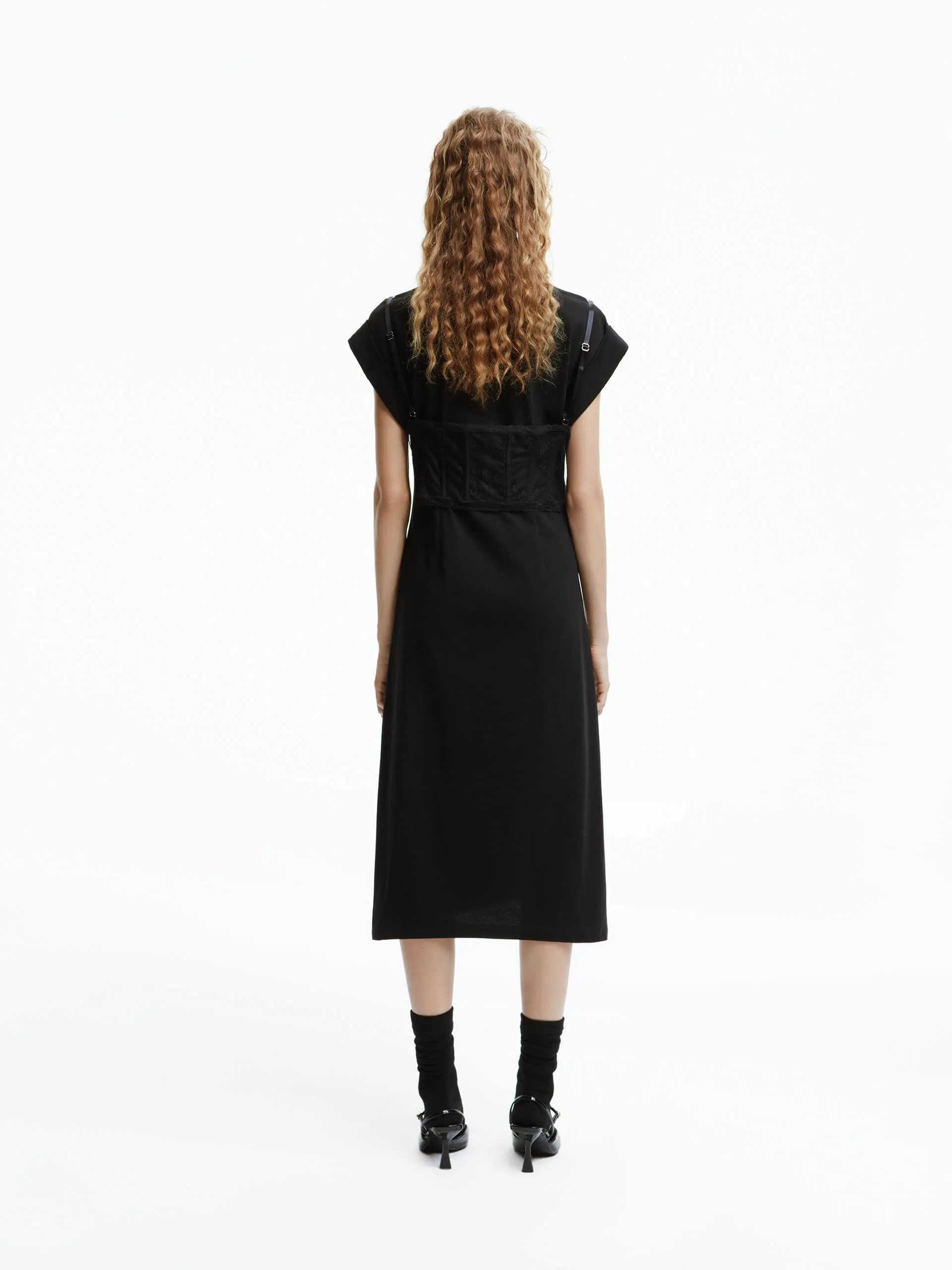 Lace Detail Midi Dress