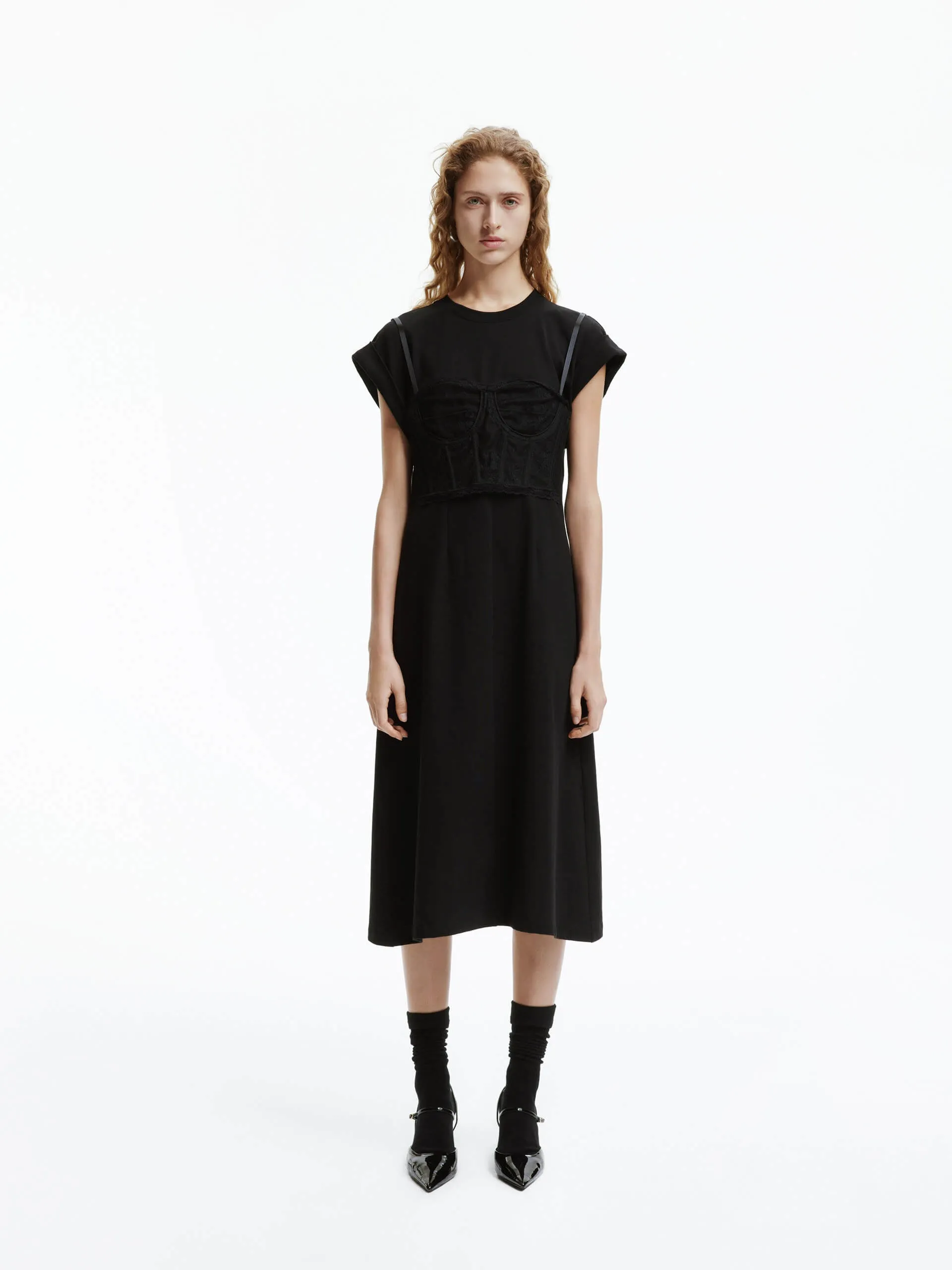 Lace Detail Midi Dress