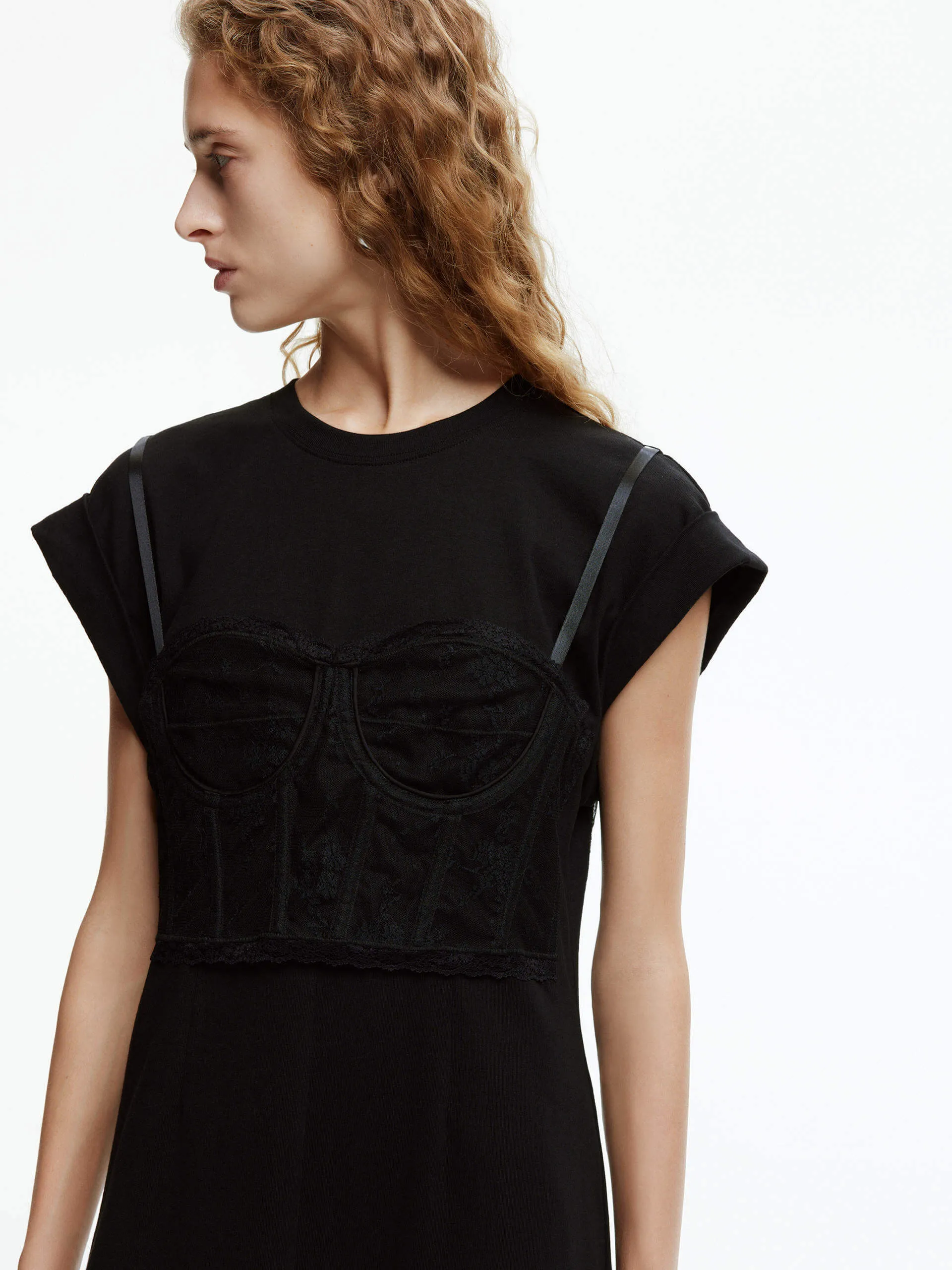 Lace Detail Midi Dress