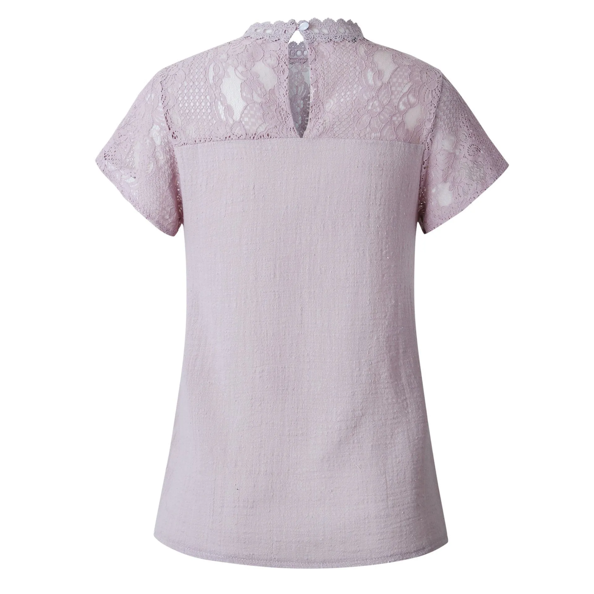 Lace Hollow Out Round Neck Tee