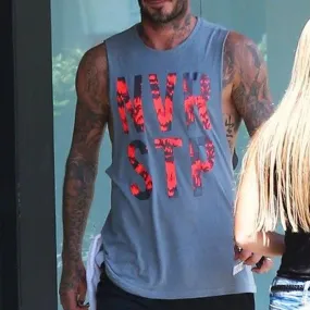 Letter Printing Fashion Sleeveless Vest Men