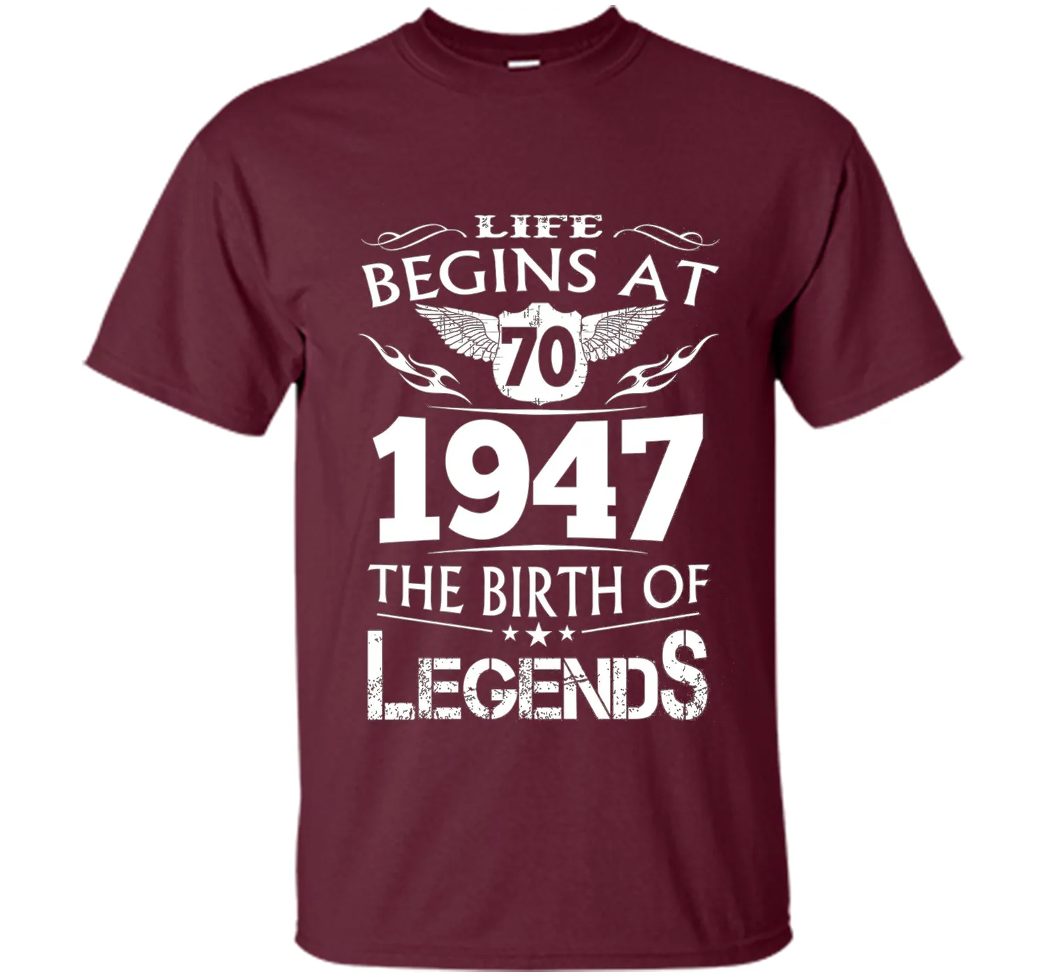 Life Begins At 70 1947 The Birth Of Legends T-Shirt cool shirt