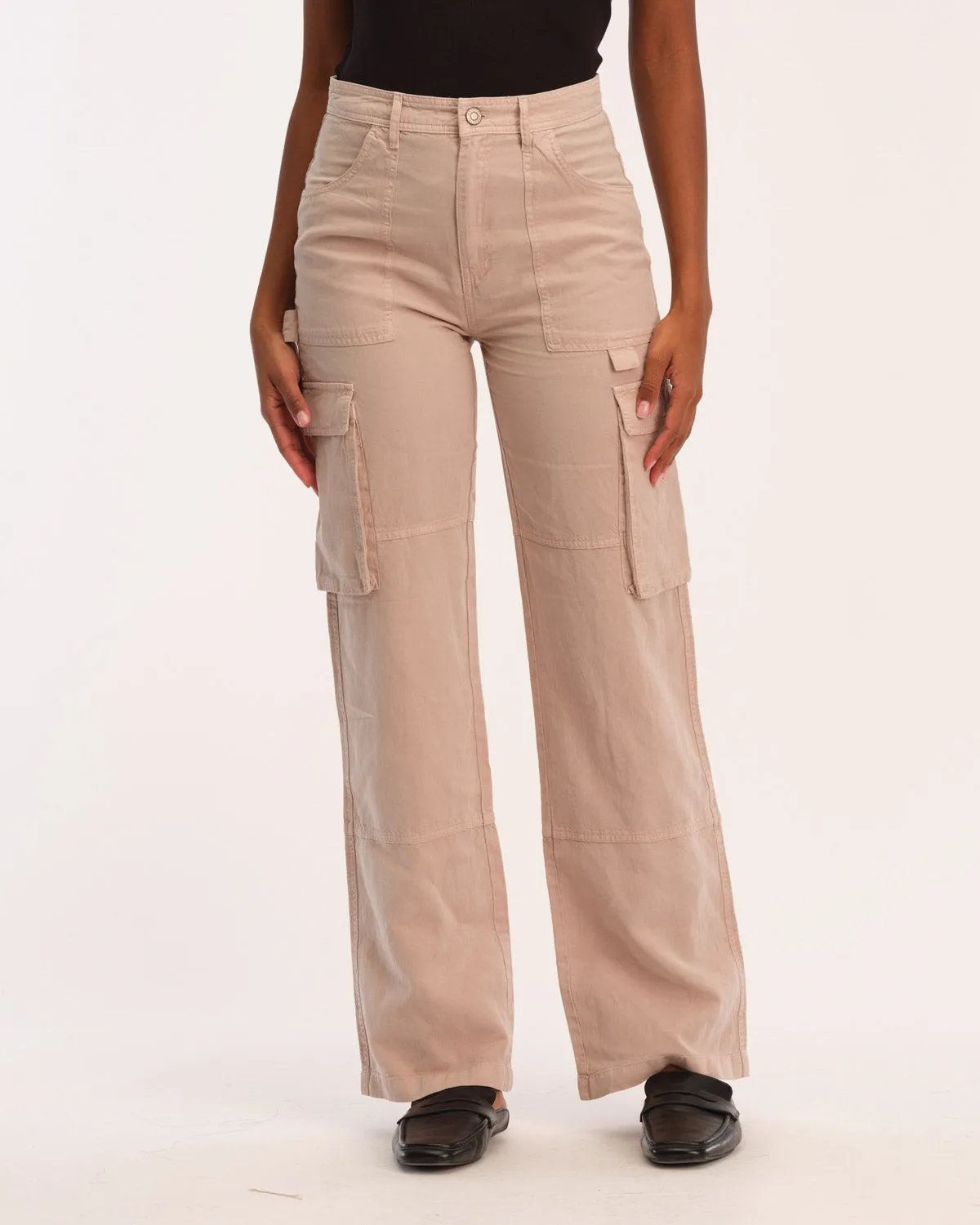 Linen Blend Cargo Pants
