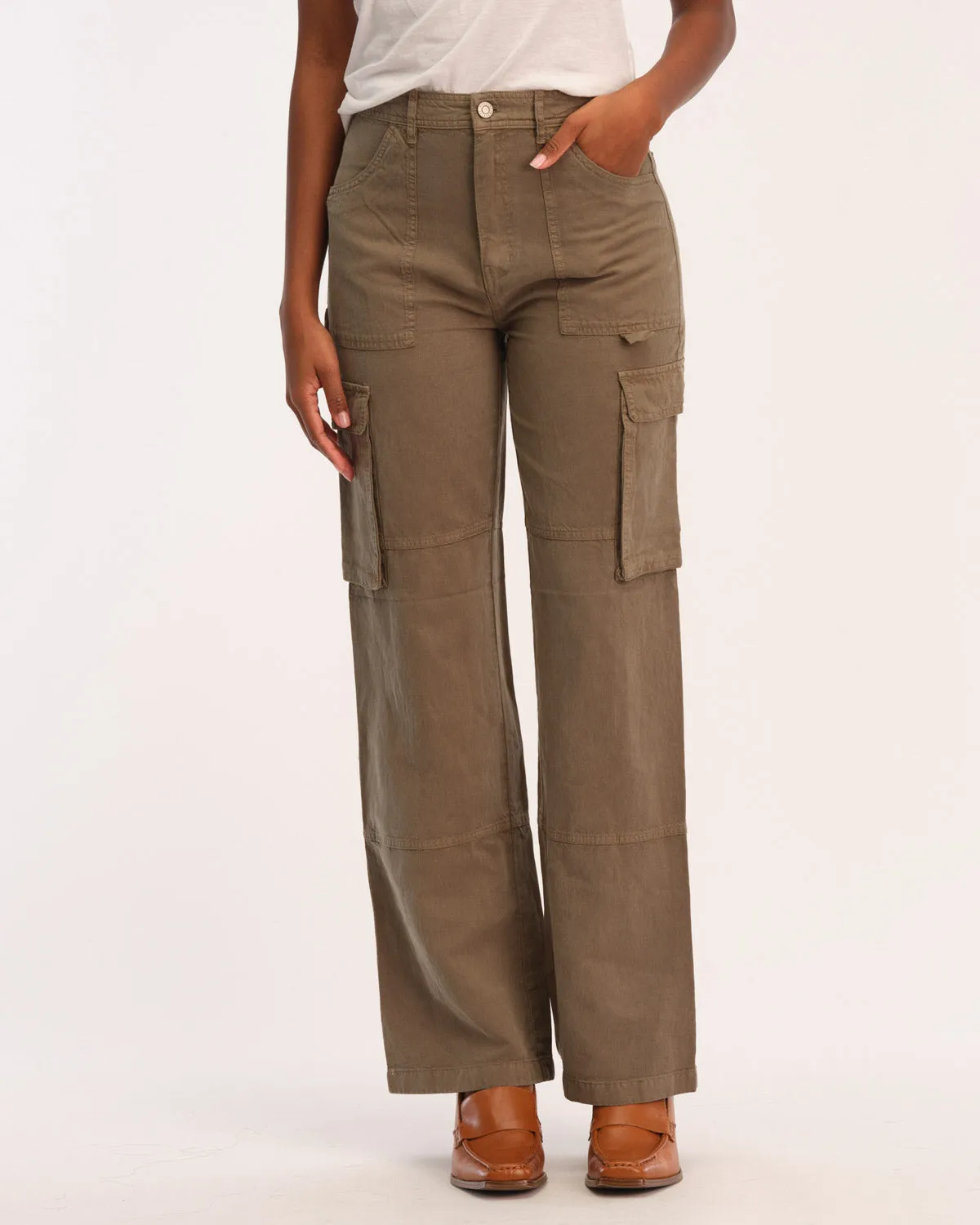 Linen Blend Cargo Pants