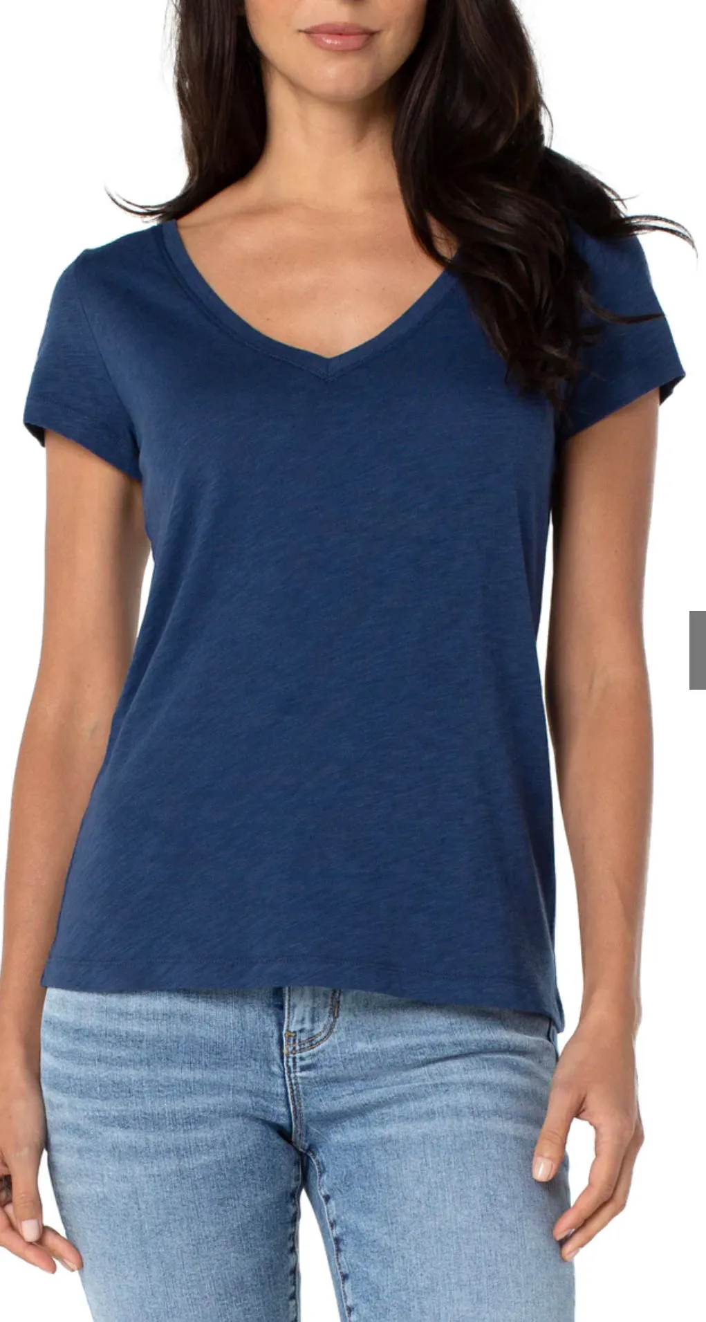 LIVERPOOL V NECK SLIM FIT SLUB KNIT TEE