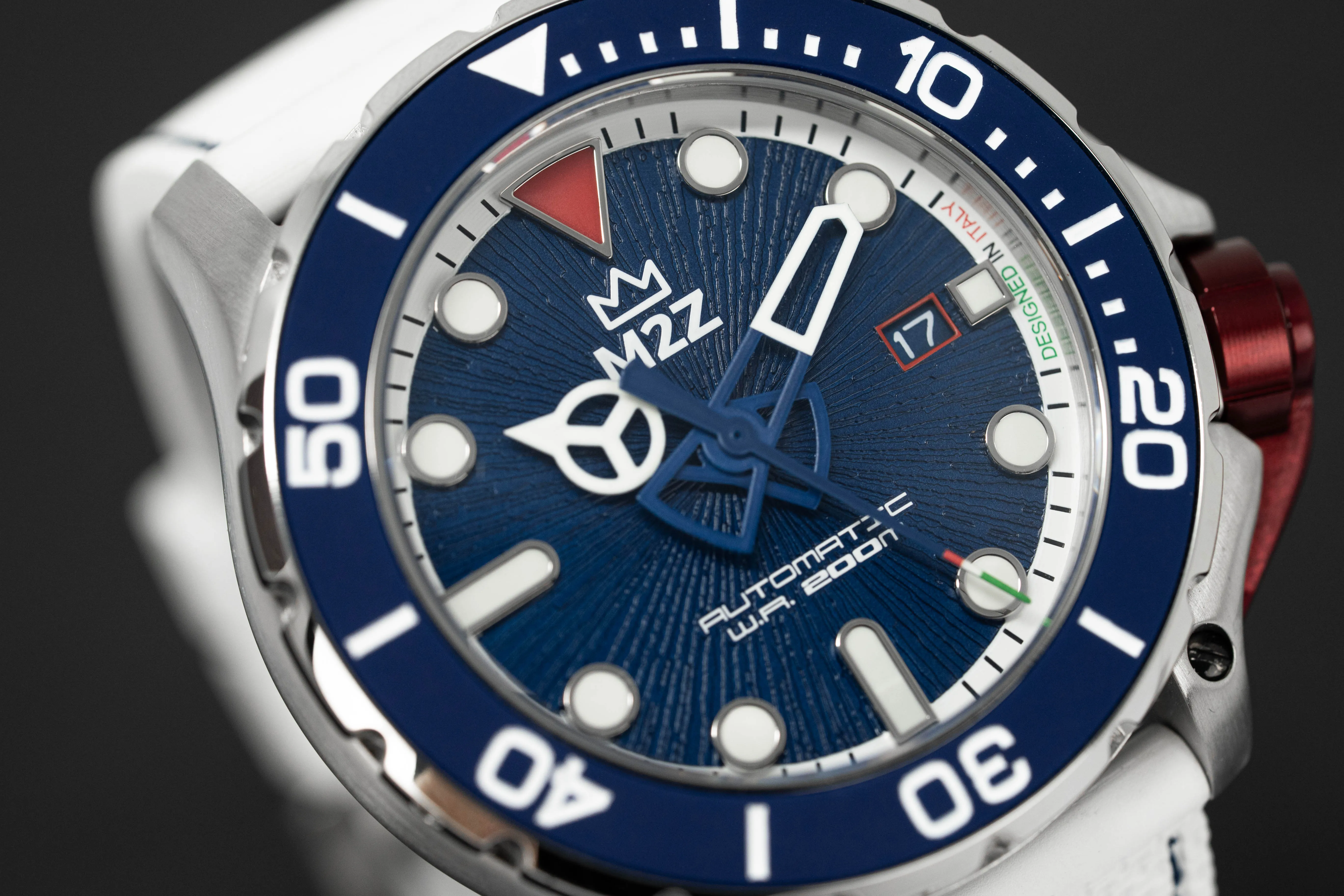 M2Z Men's Watch Diver 200 Blue/White 200-007B