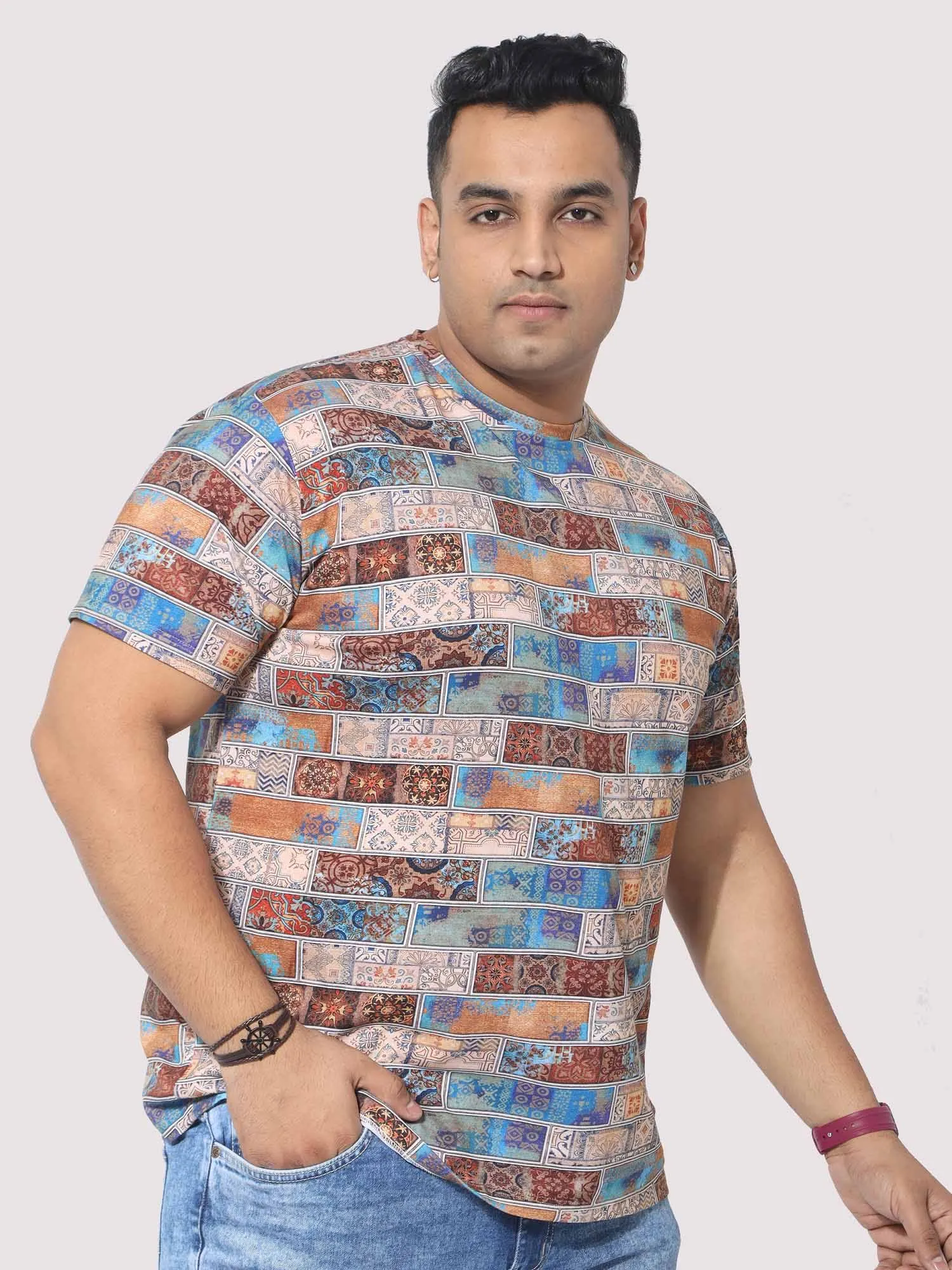 Men Plus Size King Mens Printed Round Neck T-Shirt