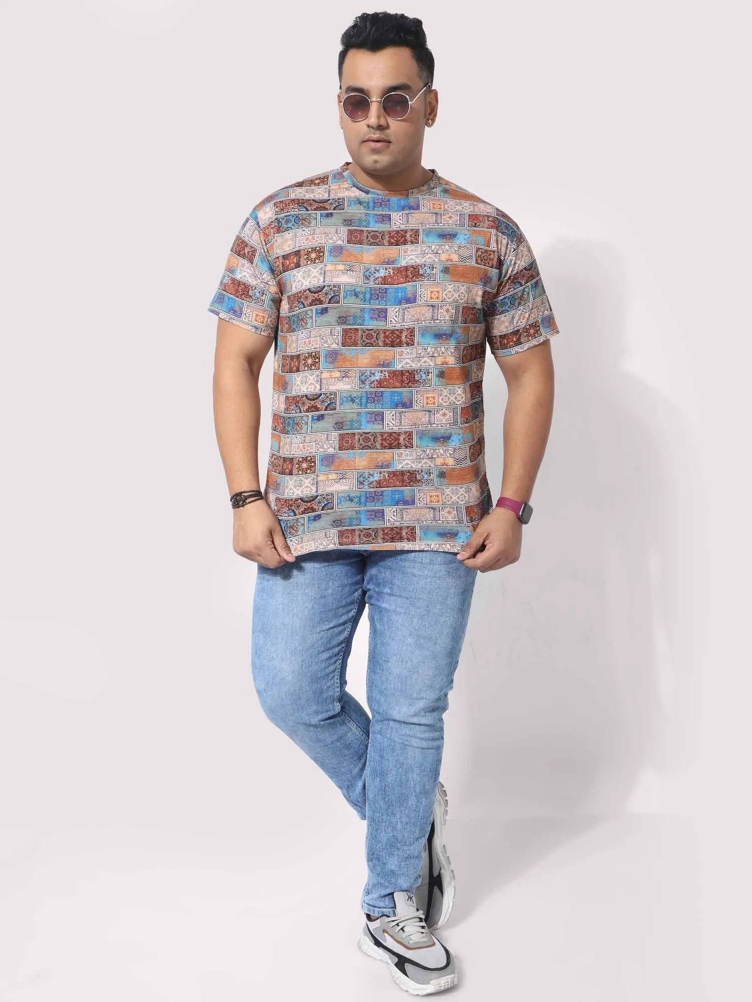 Men Plus Size King Mens Printed Round Neck T-Shirt