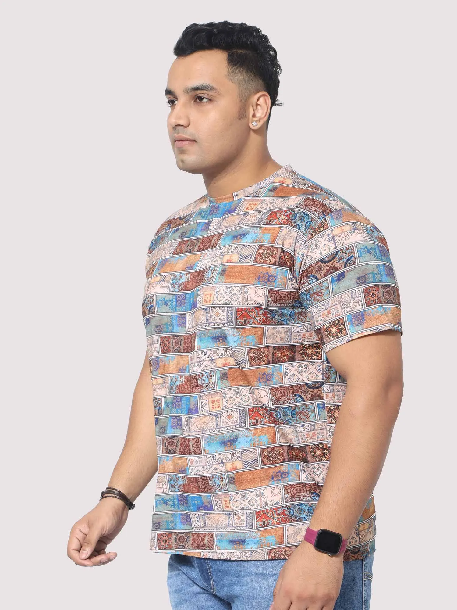Men Plus Size King Mens Printed Round Neck T-Shirt