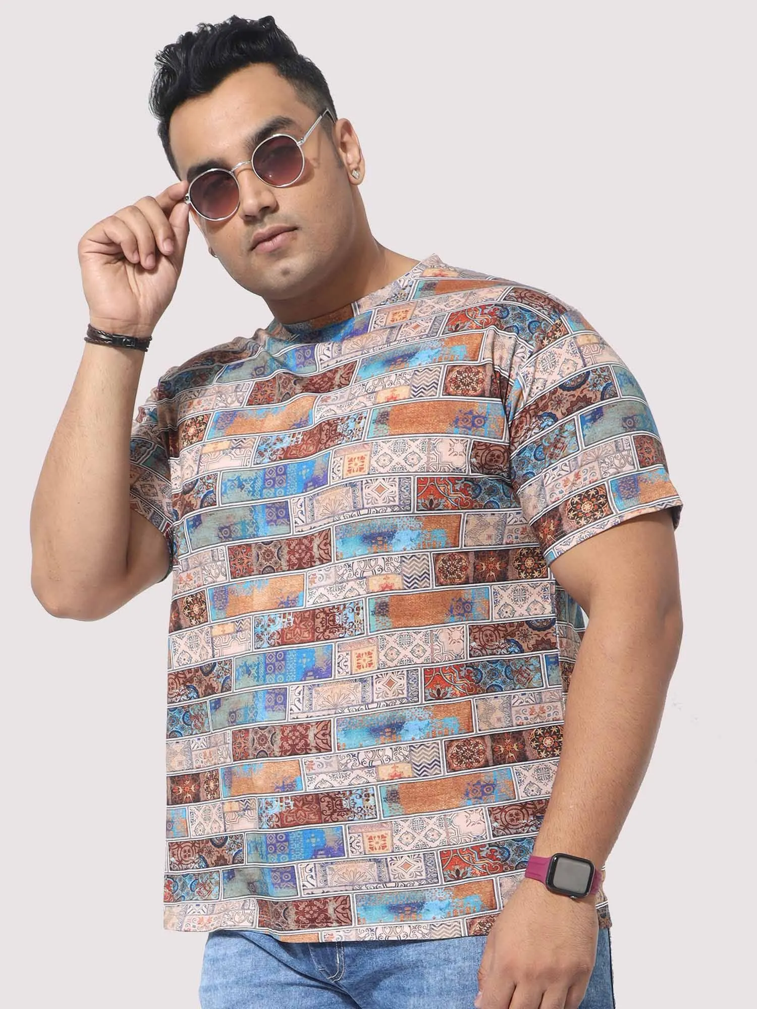 Men Plus Size King Mens Printed Round Neck T-Shirt