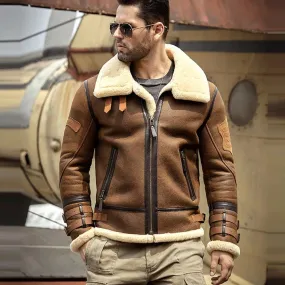 Men's B3 Airforce Sheepskin Shearling Leather Jacket