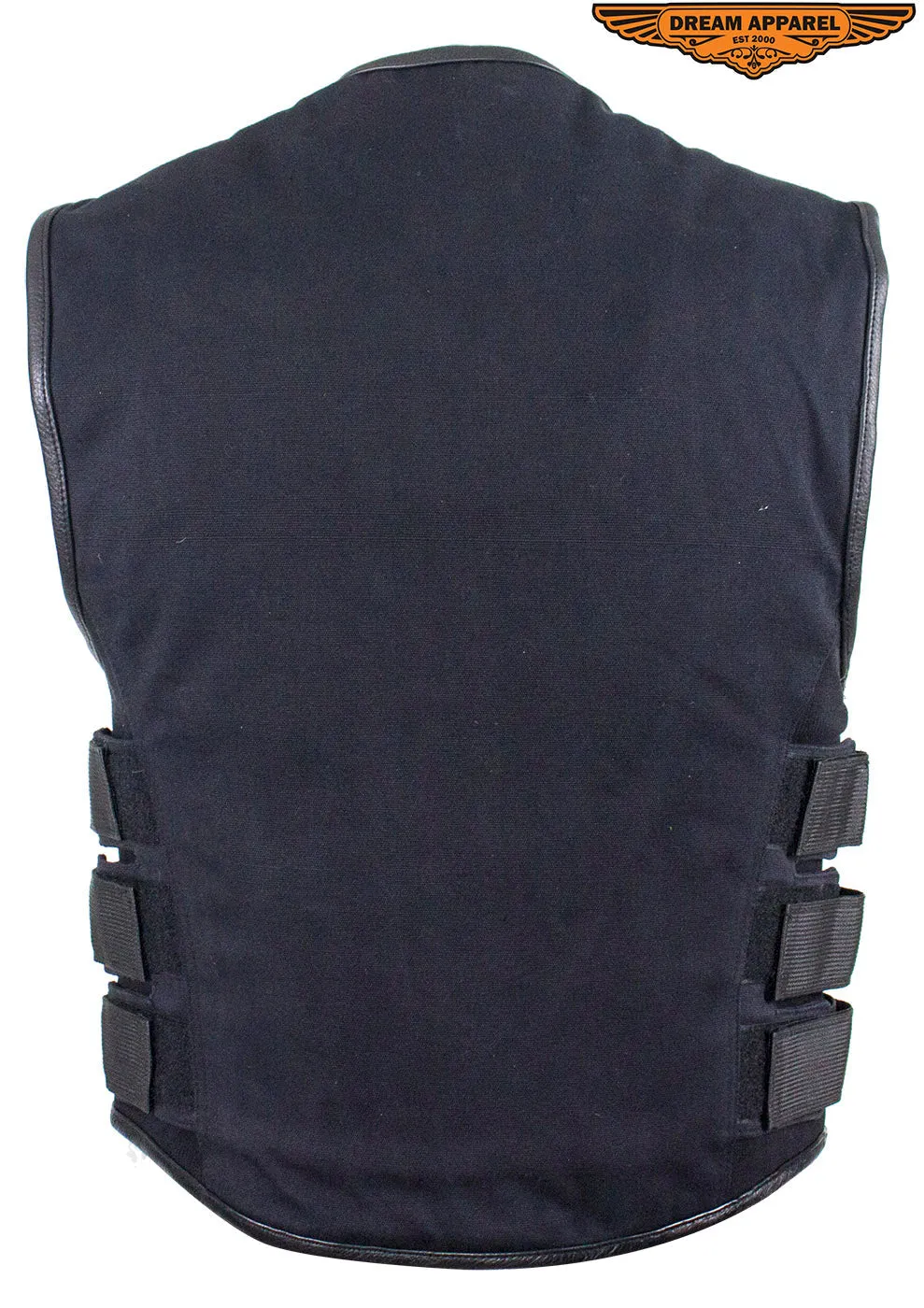 Mens Canvas Motorcycle Vest With Two Gun Pockets